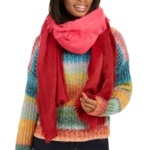 Dkny women's  ombre scarf. Acrylic Pink/ Red